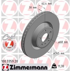 100.3359.20 ZIMMERMANN Гальмівний диск