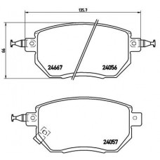 P 56 051 BREMBO КомплеК т гальмівних колодок, дискове гальмо