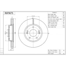 R6F967S AISIN Гальмівний диск