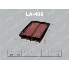 Повітряний фільтр LYNXauto LA-408