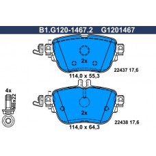 B1.G120-1467.2 GALFER Комплект гальмівних колодок дисковий гальм