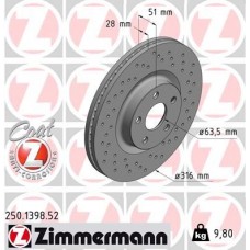 250.1398.52 ZIMMERMANN Гальмівний диск