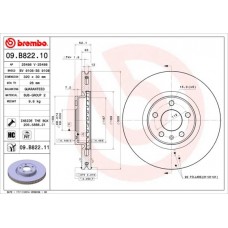 09.B822.11 BREMBO Гальмівний диск