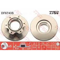 DF6743S TRW Гальмівний диск
