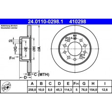 24.0110-0298.1 ATE Гальмівний диск