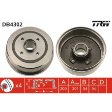 DB4302 TRW Гальмівний барабан