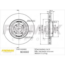 BD-3502 FREMAX Гальмівний диск