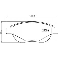 P 61 137 BREMBO Комплект гальмівних колодок дисковий гальм