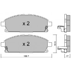 BPNI-1915 AISIN КомплеК т гальмівних колодок, дискове гальмо