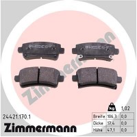 24421.170.1 ZIMMERMANN Комплект гальмівних колодок дисковий гальм