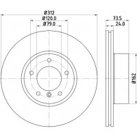 8DD 355 128-921 HELLA PAGID Гальмівний диск