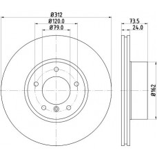 8DD 355 128-921 HELLA Гальмівний диск