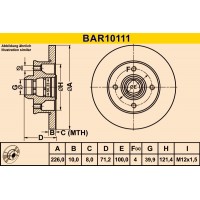 BAR10111 BARUM Гальмівний диск