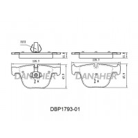 DBP1793-01 DANAHER Комплект гальмівних колодок дисковий гальм