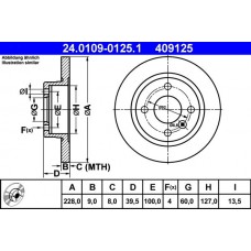 24.0109-0125.1 ATE Гальмівний диск