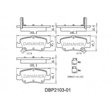 DBP2103-01 DANAHER Комплект гальмівних колодок дисковий гальм