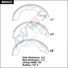 B8N022 ADVICS Комплект гальмівних колодок