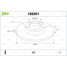 186801 VALEO Гальмівний диск