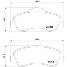P 61 113 BREMBO Комплект гальмівних колодок дисковий гальм