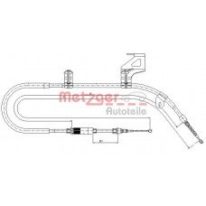 10.9041 METZGER Тросик, cтояночный тормоз