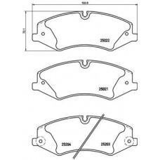 P 44 022 BREMBO Комплект гальмівних колодок дисковий гальм