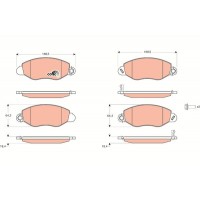 GDB1461 TRW Комплект гальмівних колодок дисковий гальм