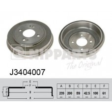 J3404007 NIPPARTS Гальмівний барабан