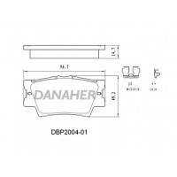 DBP2004-01 DANAHER Комплект гальмівних колодок дисковий гальм