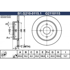 B1.G210-0115.1 GALFER Гальмівний диск