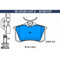 B1.G120-1127.2 GALFER Комплект гальмівних колодок дисковий гальм