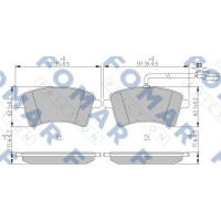 FO 262281 FOMAR Friction Комплект гальмівних колодок дисковий гальм