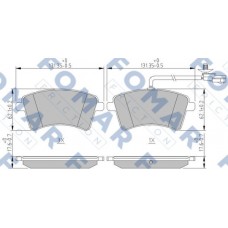 FO 262281 FOMAR Friction Комплект гальмівних колодок дисковий гальм