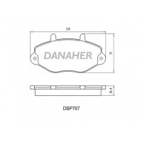 DBP767 DANAHER Комплект гальмівних колодок дисковий гальм