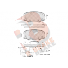 RB2176 R BRAKE Комплект гальмівних колодок дисковий гальм