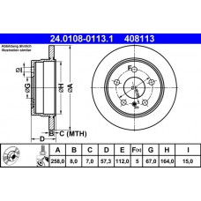 24.0108-0113.1 ATE Гальмівний диск