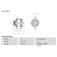 0 986 041 800 BOSCH Генератор