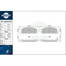 RT 2PD20740 ROTINGER Комплект гальмівних колодок дисковий гальм