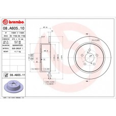 08.A605.10 BREMBO Гальмівний диск