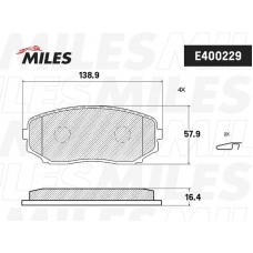 E400229 MILES Комплект гальмівних колодок дисковий гальм