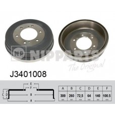 J3401008 NIPPARTS Гальмівний барабан