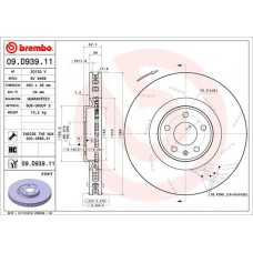 09.D939.11 BREMBO Гальмівний диск