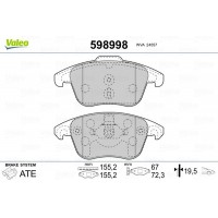 598998 VALEO Комплект гальмівних колодок дисковий гальм