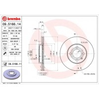 09.5166.11 BREMBO Гальмівний диск