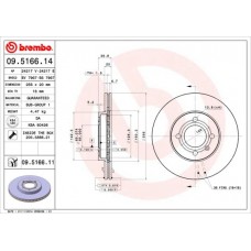 09.5166.14 BREMBO Гальмівний диск