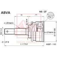 NS-27 ASVA Шарнирный комплект, Привідний вал