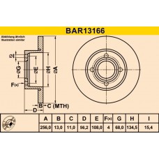 BAR13166 BARUM Гальмівний диск