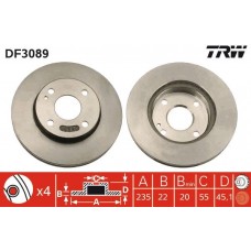 DF3089 TRW Гальмівний диск