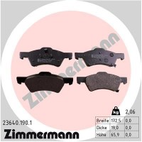23640.190.1 ZIMMERMANN Комплект гальмівних колодок дисковий гальм