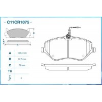 C11CR1075 CWORKS Комплект гальмівних колодок дисковий гальм