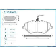 C11CR1075 CWORKS Комплект гальмівних колодок дисковий гальм